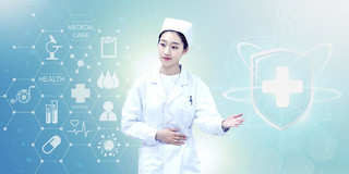 蓝色科技感护士512国际护士节展板背景